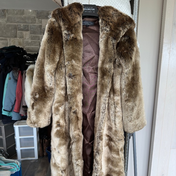 Fabulous Fur - Hooded Full-Length Coat Timber Wolf - Picture 1 of 3